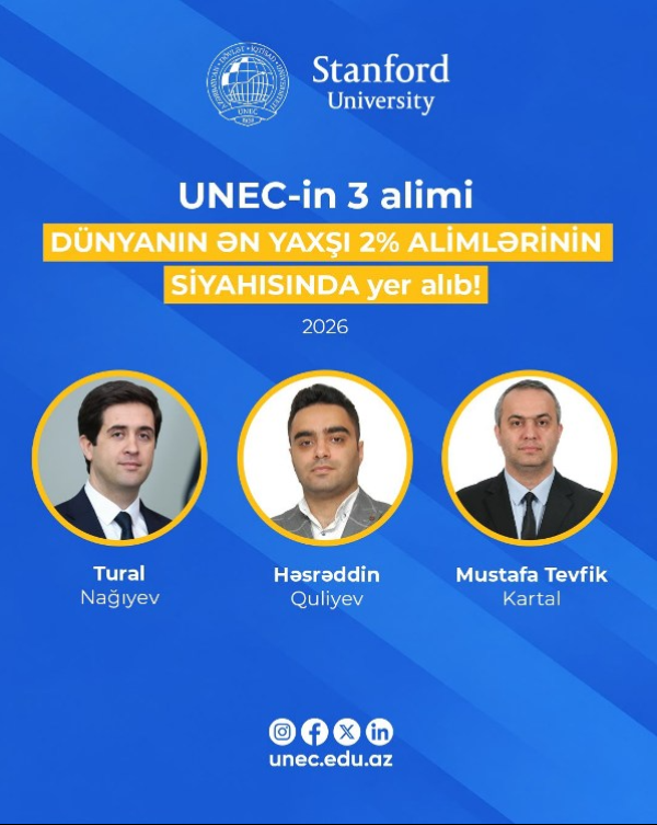 “World’s Top 2% Scientists” siyahısında yer alan UNEC tədqiqatçılarının metrik göstəricilərinin təhlili